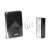 Orno Calypso II DC wireless doorbell, black, with receiver and button, showing wireless range