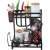 Black metal kitchen organizer with two shelves, a knife holder, a utensil holder, and a handle