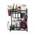 Black metal kitchen organizer with two shelves, a knife holder, a utensil holder, and a handle