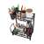 Konyhai Polcrendszer 2 Szintes Loft Stílus Fekete with kitchenware, 2-Tier Black Metal Kitchen Rack with spices and utensils