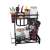 Konyhai Polcrendszer 2 Szintes Loft Stílus Fekete with kitchenware, 2-Tier Black Metal Kitchen Organizer with spices and utensils