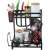 Black metal kitchen organizer with two shelves, a knife holder, a utensil holder, and a handle