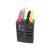 Black knife holder with colorful knives