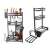Black metal kitchen organizer with 3 shelves, knife holder, utensil holder, and hooks