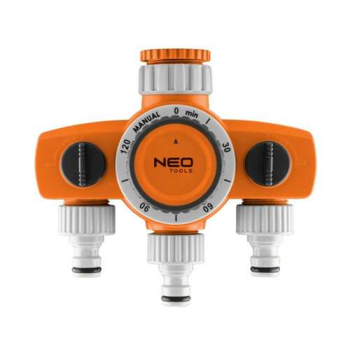 Cronometru de udare Neo Tools TOP-15-750 cu 3 căi, vedere din față