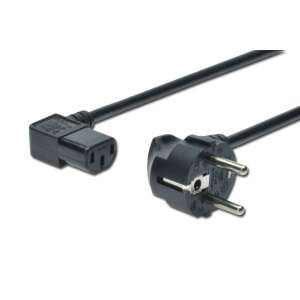 Assmann Stromkabel, CEE 7/7 (Typ-F) - C13, 90° abgewinkelt, 1,8m schwarz, AK-440102-018-S - Netzkabel