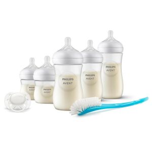 Philips AVENT Natural Response Newborn Geschenkset mit Flaschen, Schnuller und Flaschenbürste - Füttern