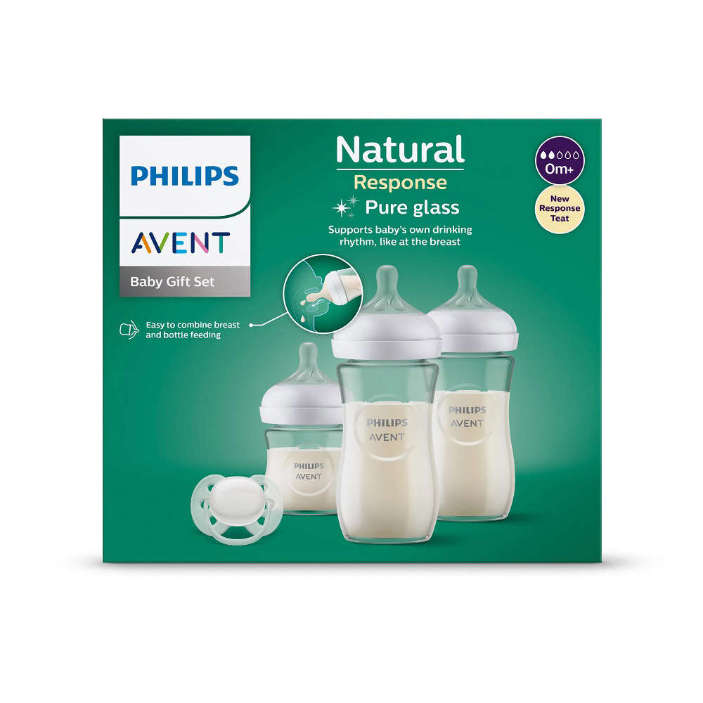 Novorodenecká súprava Philips AVENT Natural Response glass 4 kusy