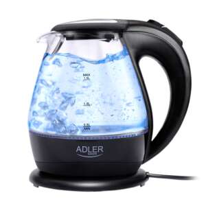 Adler AD 1224 1.5L glass electric kettle, black, with water boiling - Adler