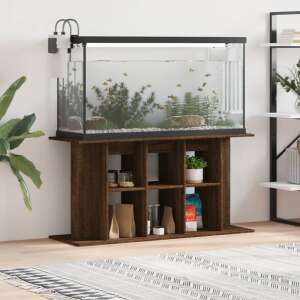 Oak-colored assembled wooden aquarium stand with shelves, 120 x 40 x 60 cm - Fish & Reptile Care