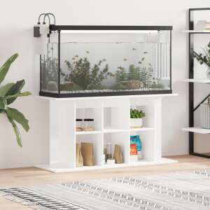 White aquarium stand with shelves, 120 x 40 x 60 cm, for fish tank, storage, home decor - Fish & Reptile Care