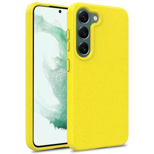 Cellect GoGreen Samsung S23 Plus phone case, yellow, biodegradable, eco-friendly