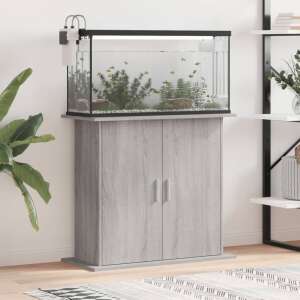 Grey Sonoma assembled wooden aquarium stand with fish tank on top - Fish & Reptile Care