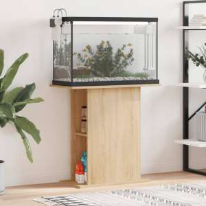 Sonoma oak assembled wooden aquarium stand with fish tank, 36x75x72,5 cm - Fish & Reptile Care