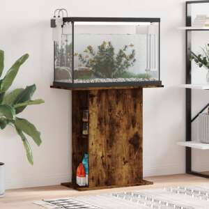 Smoky Oak Assembled Wooden Aquarium Stand with Fish Tank, 36x75x72.5 cm - Fish & Reptile Care