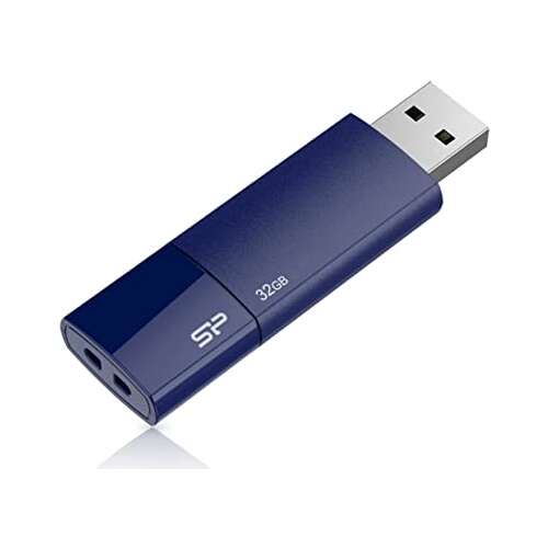 Silicon Power Ultima U05 32GB USB 2.0 Flash-Laufwerk, blau, schräge Ansicht