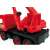 Close-up of the Wader red toy crane truck for kids, showing the working crane