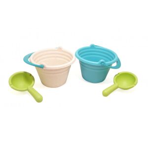 MAGNI környezetbarát homokozó vödör és lapát szett kék és bézs színben - Strandjáték