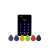 RFID reader and keypad, indoor, touch button, CONTROL, 125 kHz EM, proximity card reader, keypad lock, black and silver, with 6 RFID key tags, front view