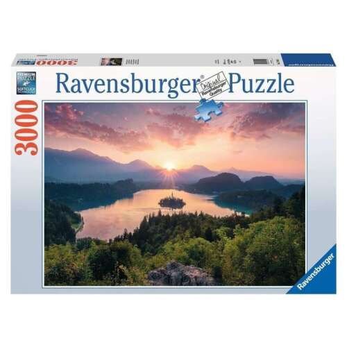 Ravensburger Puzzle 3000 elementów, wschód słońca nad Jeziorem Bled