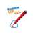 SES Triangular Grip felt-tip pen, red, XL, triangular grip, washable