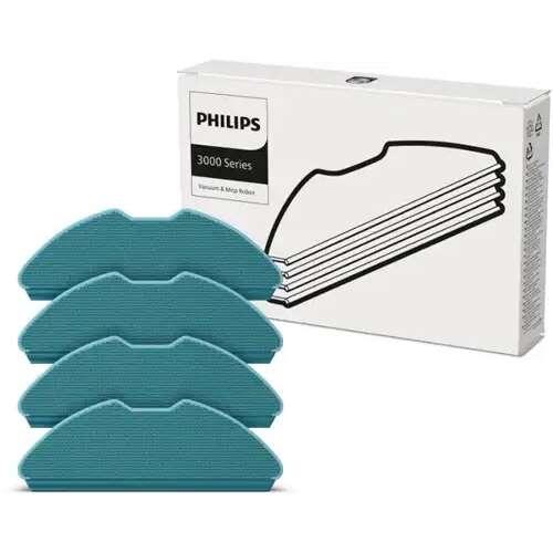 Philips 3000 Series Vacuum & Mop Robot Microfiber Mop Pads, 4 Pack