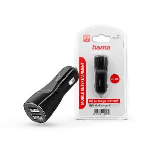 HAMA Zigarettenanzünder-Ladeadapter mit 2x USB-A-Eingang – 10,5 W – HAMA USB-Autoladegerät – Schwarz 73405109