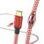 Close-up of HAMA USB-A to USB-C Cable with Reflective Braided Design