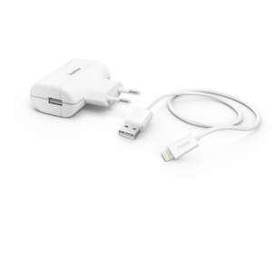 HAMA 12W USB-A Wandladegerät mit Lightning Kabel - Weiß - Netzwerkadapter