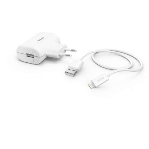Încărcător de perete HAMA 12W USB-A cu cablu Lightning - Alb