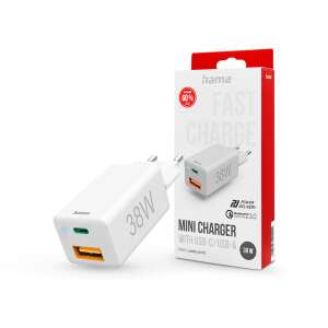 Încărcător rapid HAMA 38W USB-C și USB-A cu tehnologie Power Delivery și Quick Charge - Adaptoare de rețea