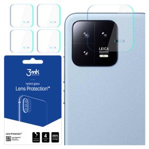 3mk Xiaomi 13 camera lens protector, 4 pack hybrid glass lens protection applied on phone - 3MK Screen Protector