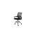 Side view of black mesh office chair with chrome base and armrests