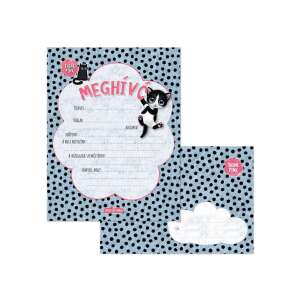 Set de invitații Ars Una Think Pink cu pisică și plicuri, 10 bucăți - Ars Una