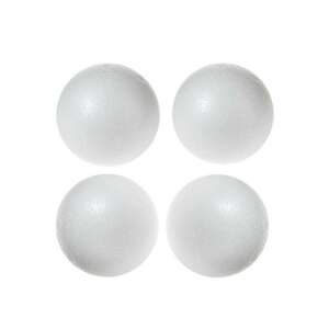 4 db 6 cm-es fehér hungarocell golyó kézműveskedéshez és dekorációhoz - Luna