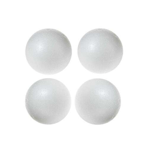 4 db 6 cm-es fehér hungarocell golyó kézműveskedéshez és dekorációhoz
