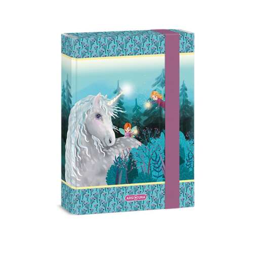 Ars Una Stardust Cutie Unicorn și Zână Model Cutie pentru Caiete A/5, o cutie robustă din carton cu un design cu unicorn și zână, perfectă pentru depozitarea caietelor A/5, desenelor și documentelor