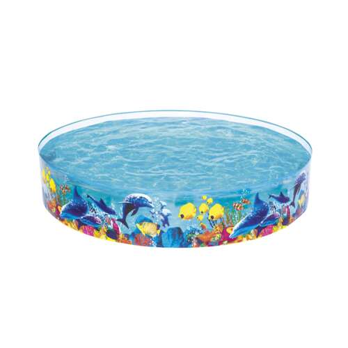 Bestway 244cm rigid wall kids pool, blue with sea life design