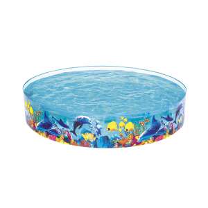 Bestway 244cm Kinderpool mit fester Wand, blau mit Meeresleben-Design - Gartenpools