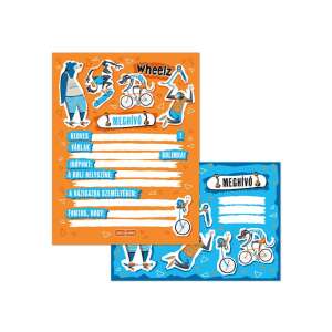 Set de invitații la petrecere Ars Una Wheelz cu plicuri, 10 invitații cu modele amuzante de animale - Felicitări, invitații