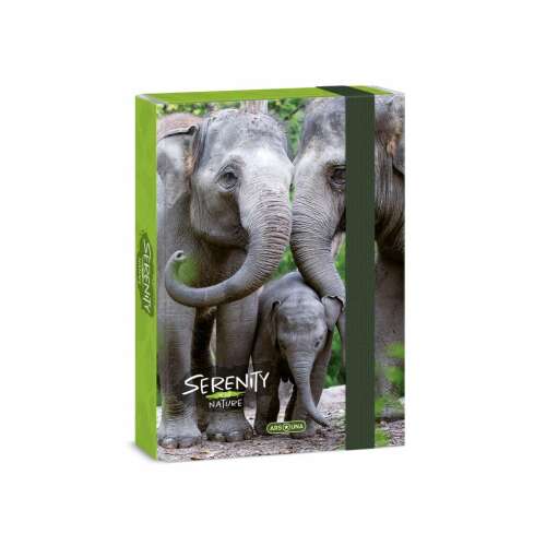 Ars Una Serenity Nature A5-ös füzetbox elefántos mintával