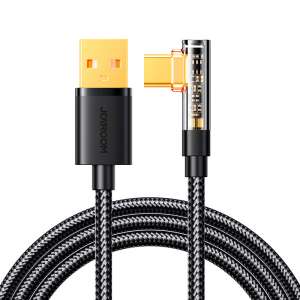 Joyroom USB-A to USB-C Right Angle Cable for Fast Charging and Data Transfer - Computers and Accessory