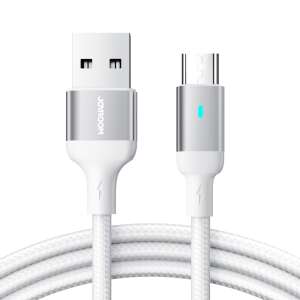 Joyroom white USB to Micro USB cable for fast charging and data transfer - Data Cable
