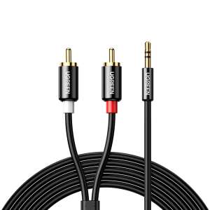 Ugreen audio kábel 3,5 mm mini jack - 2RCA 1,5 m fekete (AV116) 73438241 