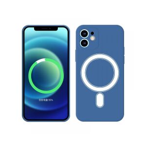 Blue Magnetic Silicone Case for iPhone 14 Pro with MagSafe - Apple Phone Case