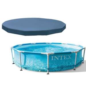 Intex Ocean Pool mit Metallrahmen und Filter 305x76cm (28208NP) + Poolabdeckung 32178231 Gartenpools