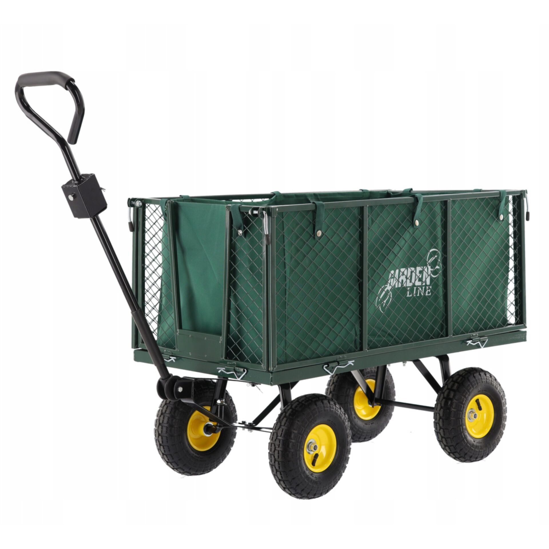 E-shop Záhradný vozík, transportér, Chomik, zelený, max 450 kg, 102x52x72 cm