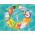 Bestway penguin inflatable ring for kids, 51 cm diameter, colorful design with penguins and tropical motifs, in use in a swimming pool