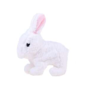 White plush bunny toy, interactive, hopping, shaking ears - Nonbrand Interactive Kids' Toy