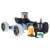 Universe Chariot remote control car with shooting function, grey and blue, front view, with remote control and accessories